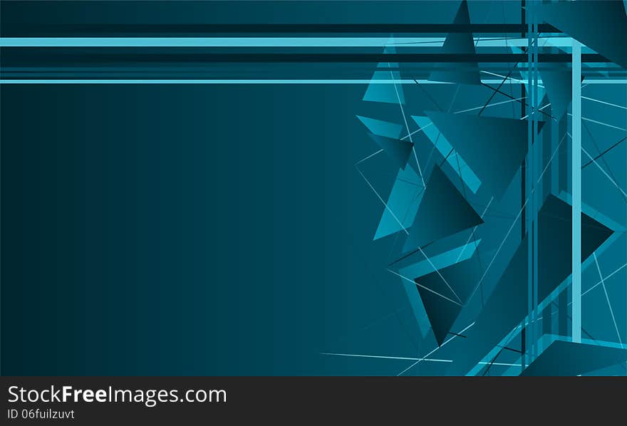 Abstract background with blue triangles