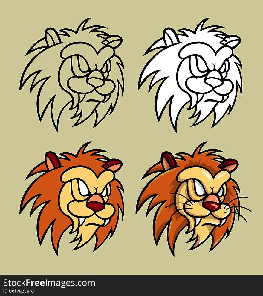 Lion Head Illustration