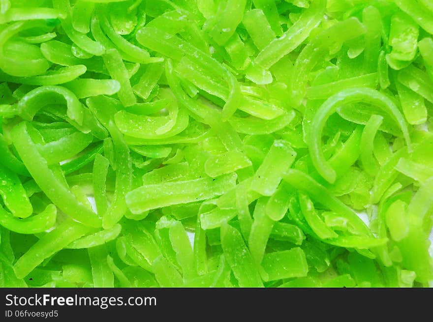 Delicate green soap scraps background