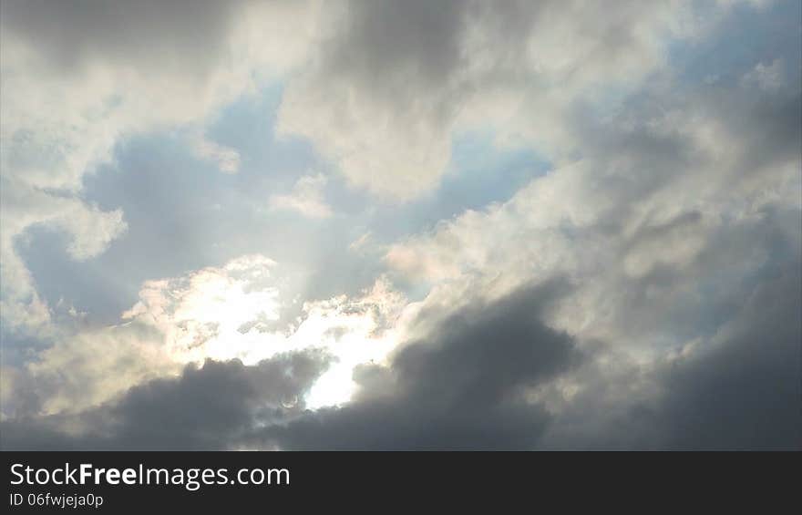 Clouds obscure the sun. Timelapse