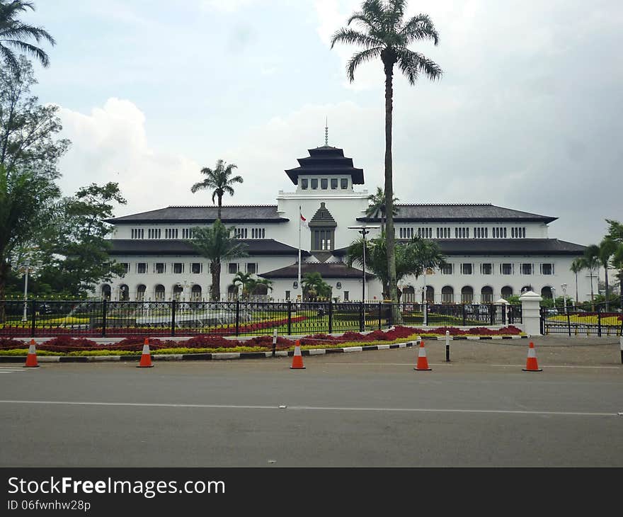 Gedung sate is the icon landmark buildings in bandung west java, indonesia