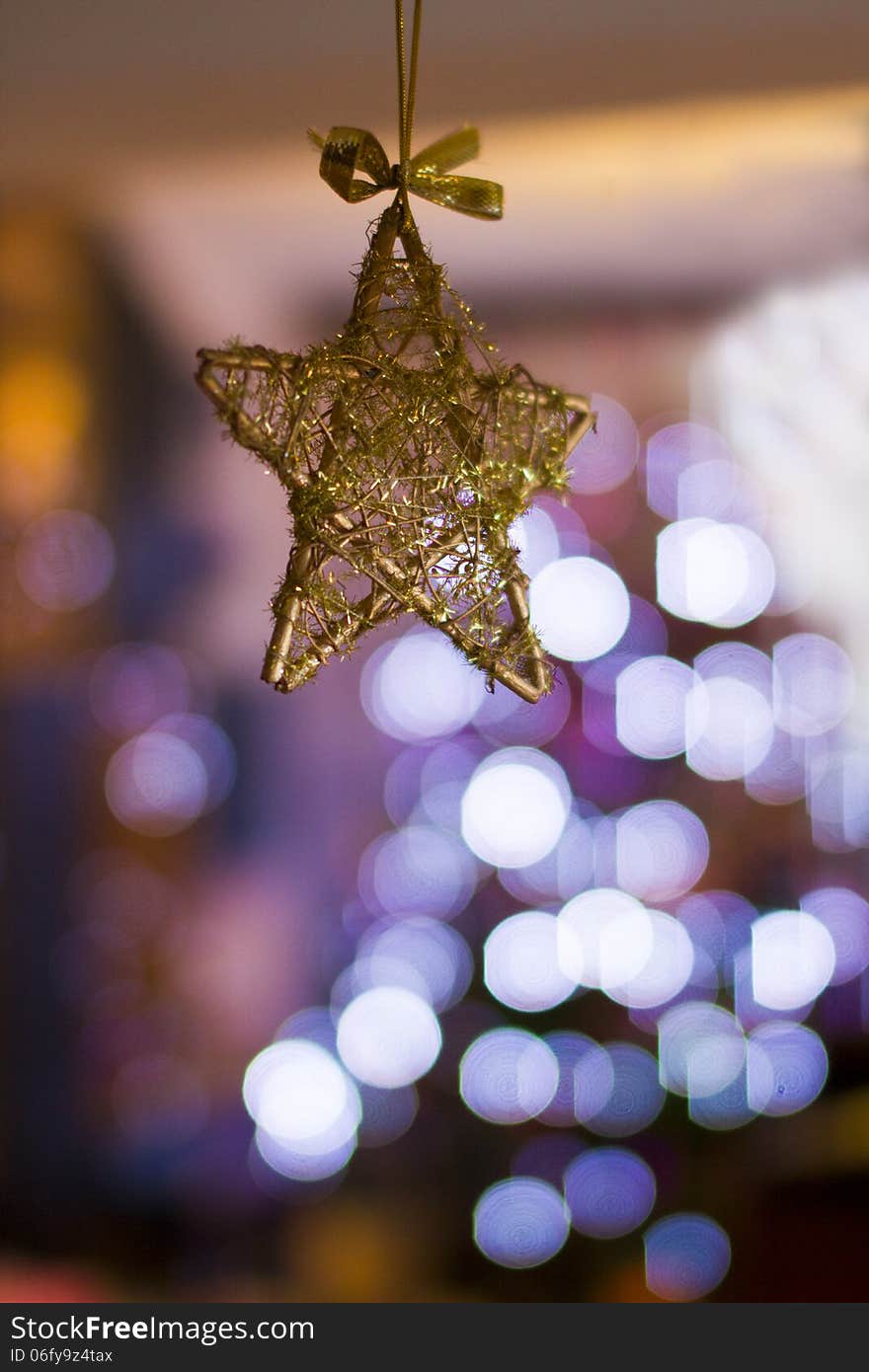 Christmas Decoration Star With Christmas Tree Lights