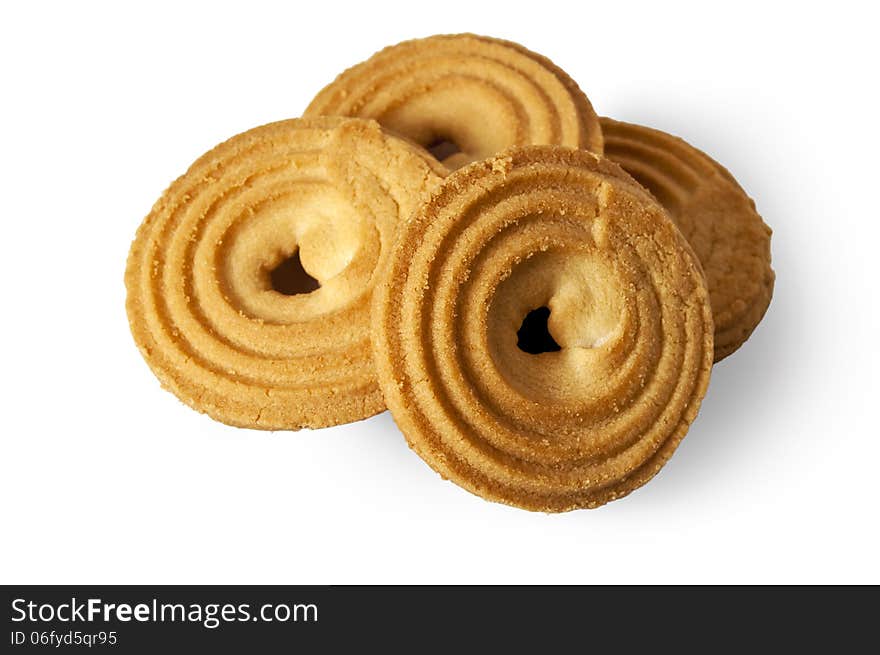 Crackers isolated on white, fresh pastries, cookies. Crackers isolated on white, fresh pastries, cookies