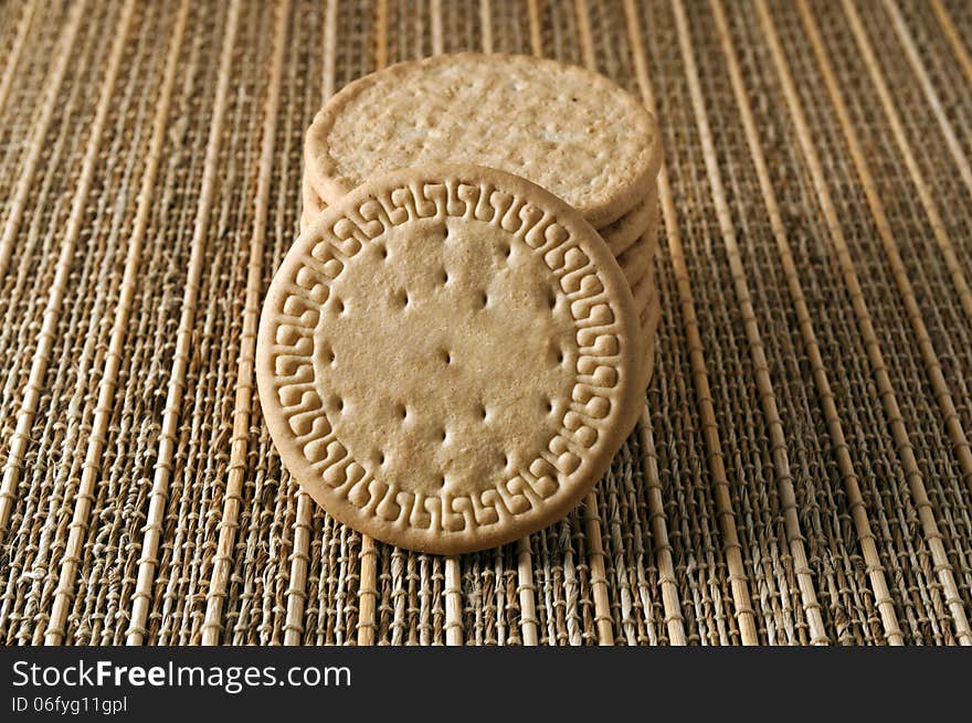 Delicious crackers on the table, a few crackers. Delicious crackers on the table, a few crackers