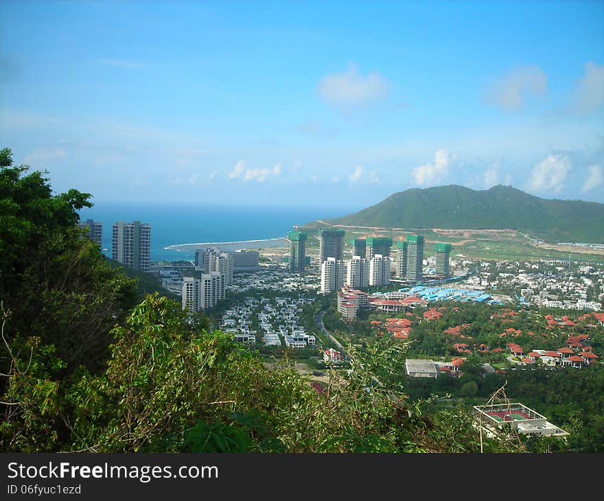 city of san ya seen from the mountain. city of san ya seen from the mountain