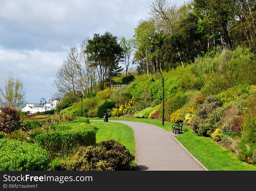 Langmoor-Lister Gardens above the seafront at Lyme Regis.