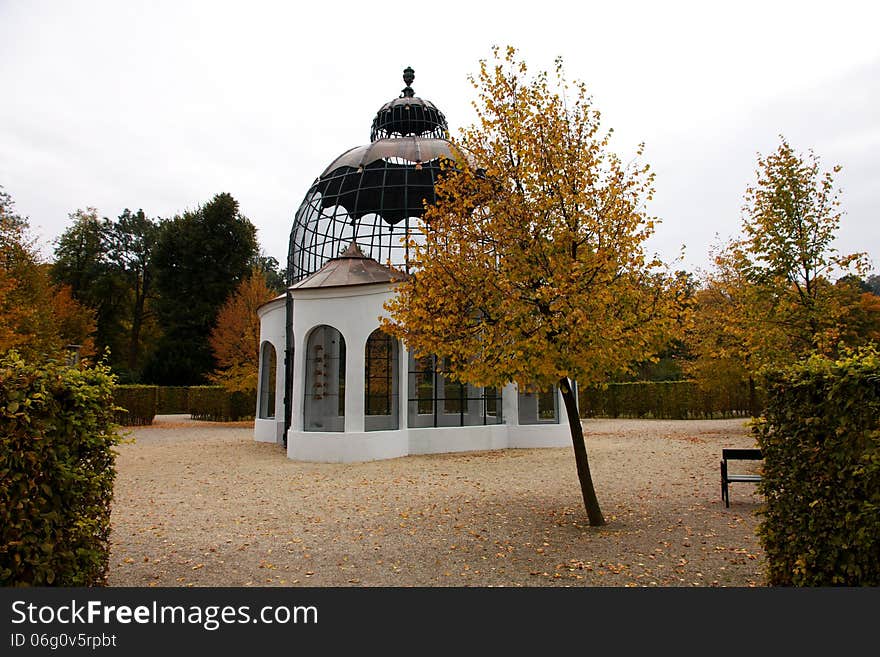 Aviary in the park in vienna. Aviary in the park in vienna