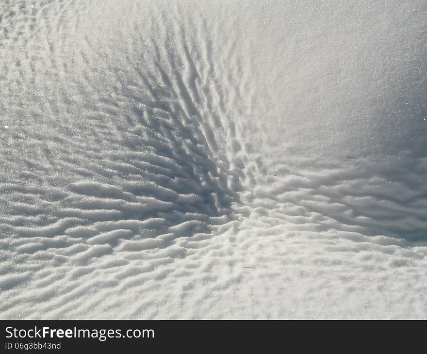 Ripples in the snow in a winter landscape