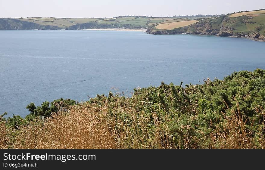 Mevagissey Bay near St Austell Cornwall England towards Pentewan