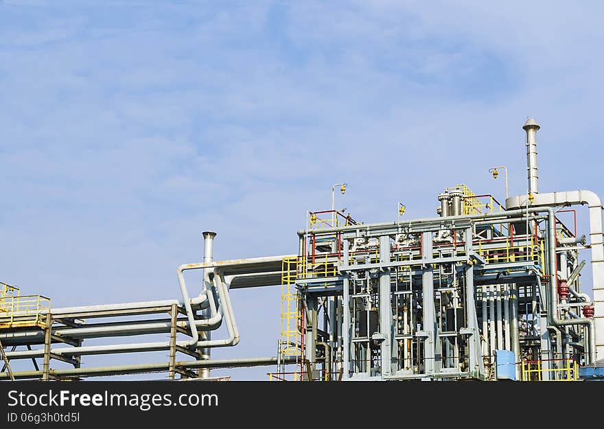 Intricate system of pipelines at an oil and gas refinery. Intricate system of pipelines at an oil and gas refinery