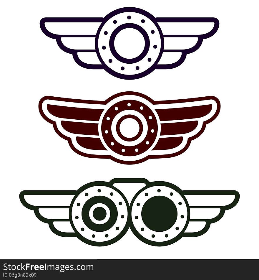 Steam punk emblem set