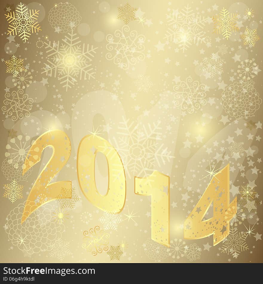 Golden Christmas frame with the inscription 2014 (vector eps 10). Golden Christmas frame with the inscription 2014 (vector eps 10)