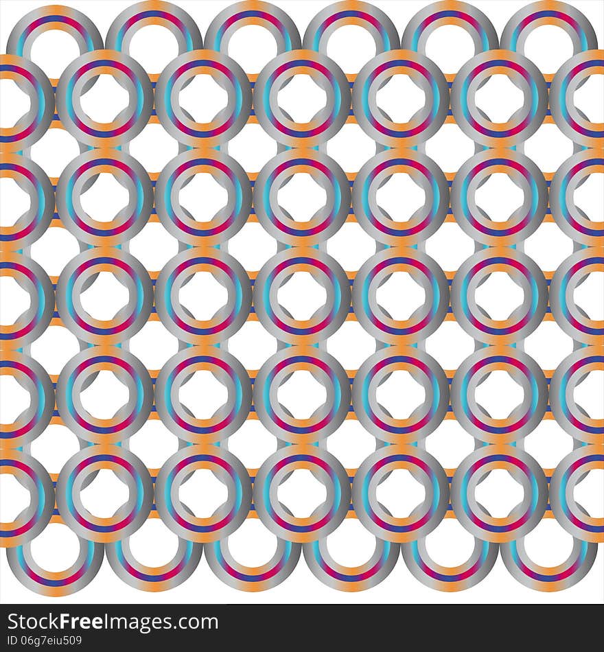 Plexus rings with the rear and front multicolored background