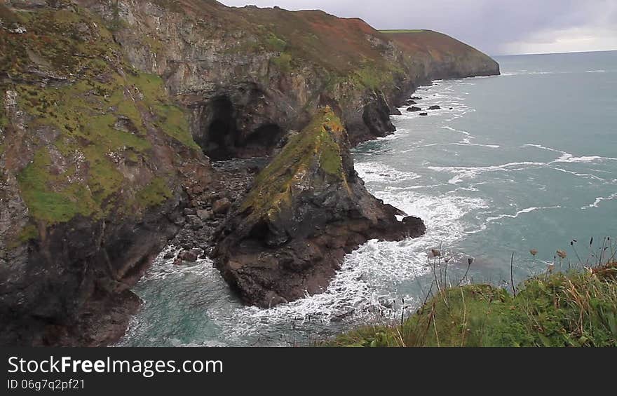 Autumn colours on Cornwall coastline St Agnes England