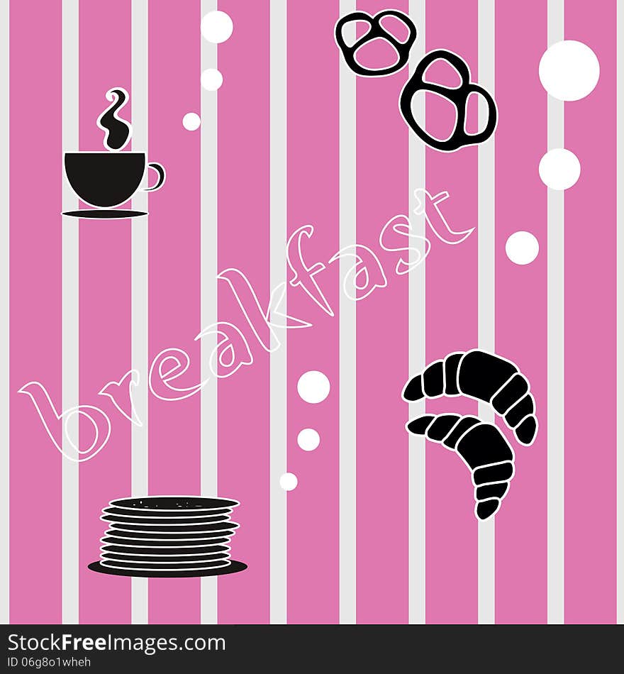 Pattern breakfast.Vector illustration.