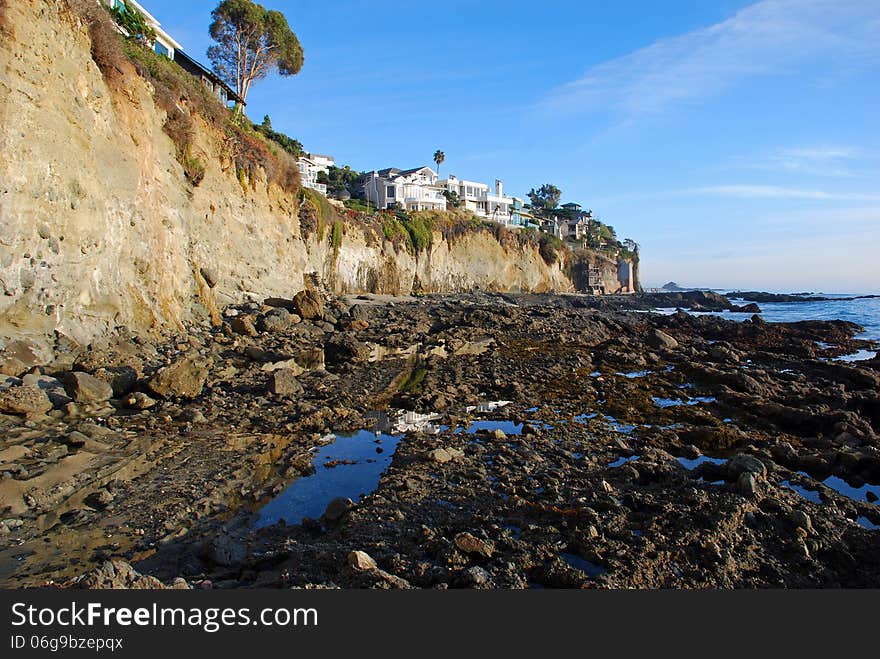 Victoria Beach Cliff Side Homes In South Laguna Beach, California.