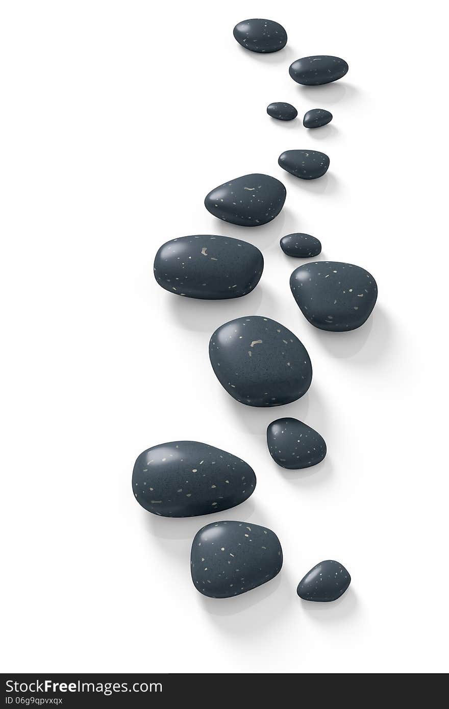 An image with some step stones on a white background