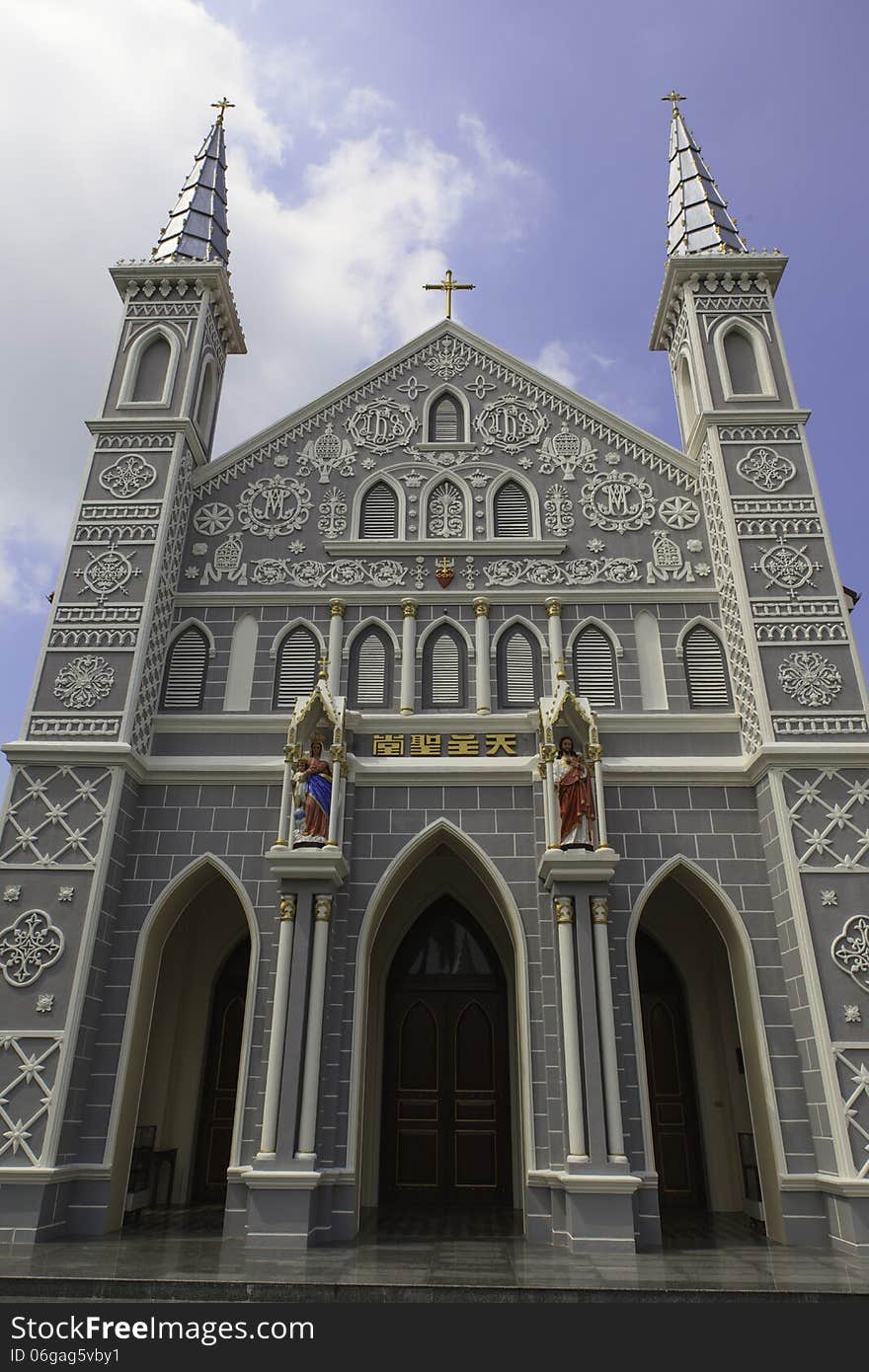 Church in Rachaburi, Thailand.