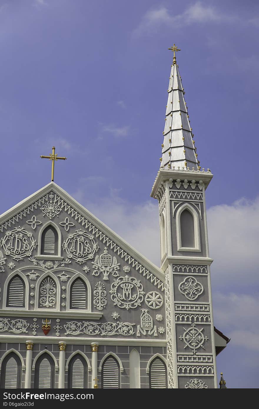 Church in Rachaburi, Thailand.