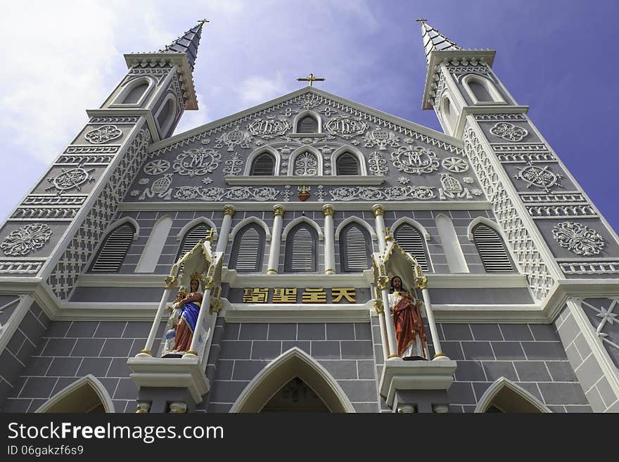 Church in Rachaburi, Thailand.