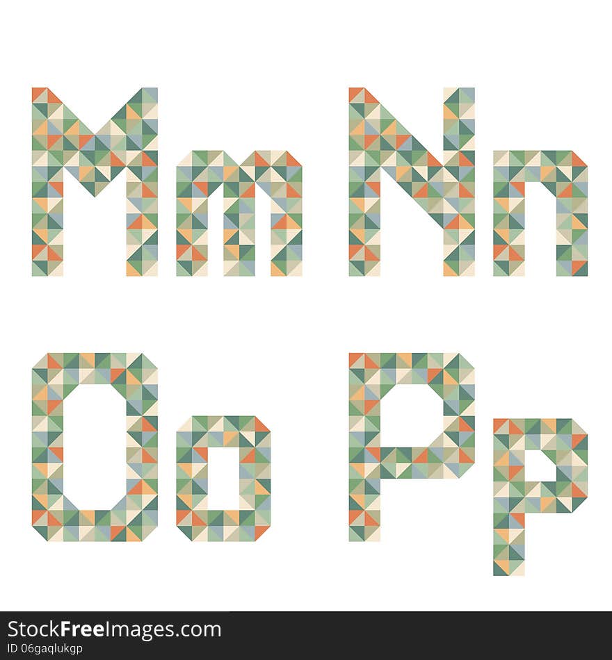 Geometric Style Font, Colorful Vector Letters.