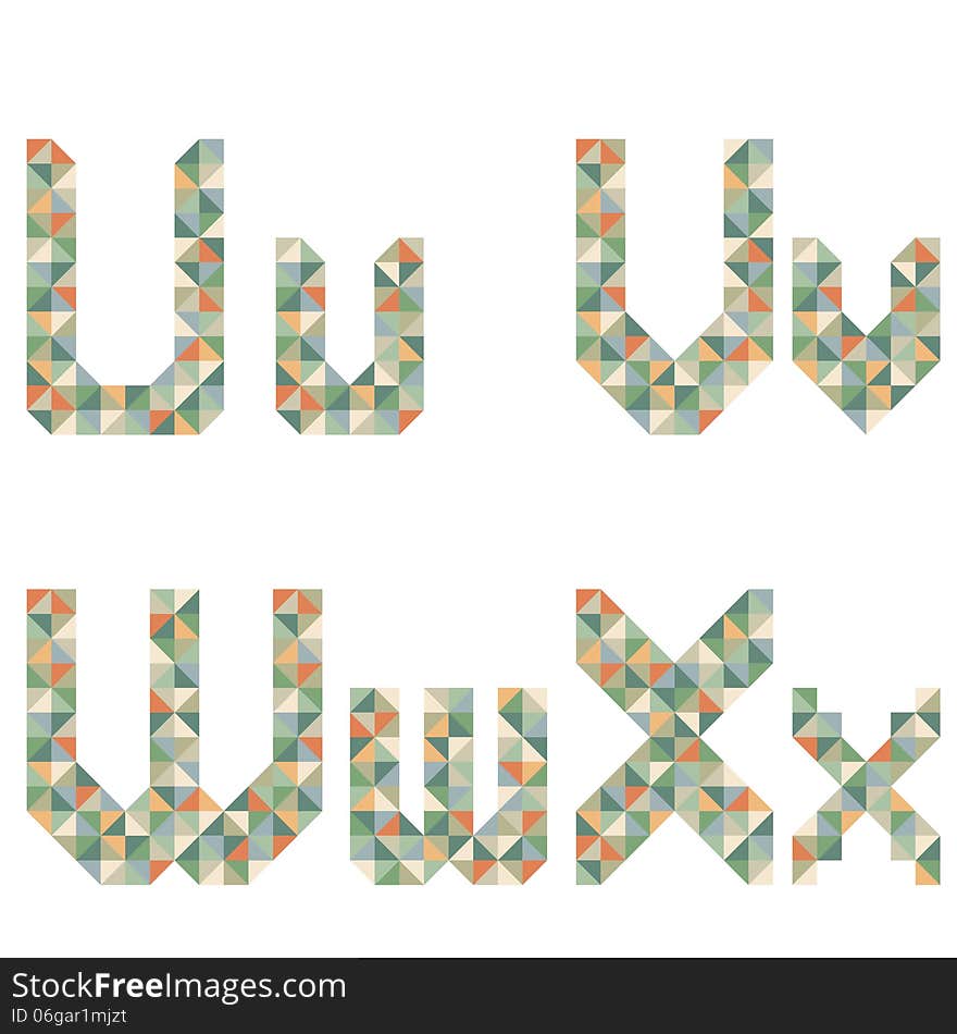 Geometric Style Font, Colorful Vector Letters.