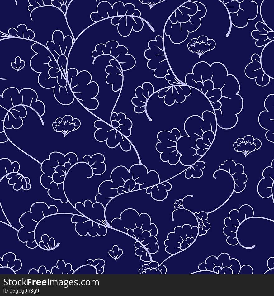 Seamless lace floral pattern, vector illustration