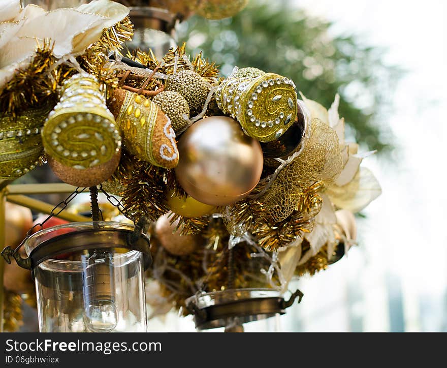 Beautiful Christmas decoration in Christmas tree. Beautiful Christmas decoration in Christmas tree