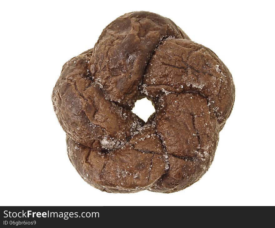 Shape of spiral donut bread isolated on white background. Shape of spiral donut bread isolated on white background