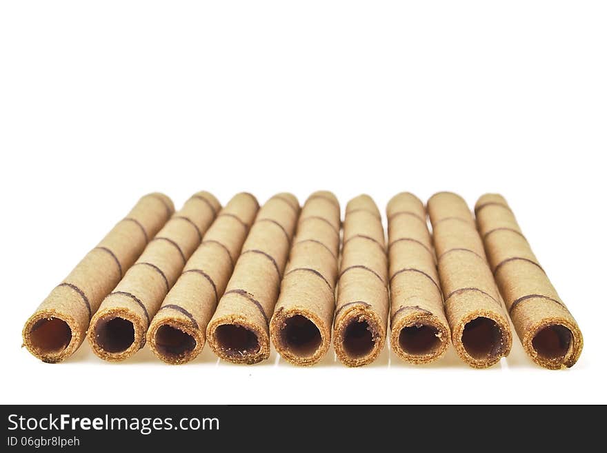 Set of wafer stick line isolated on white background