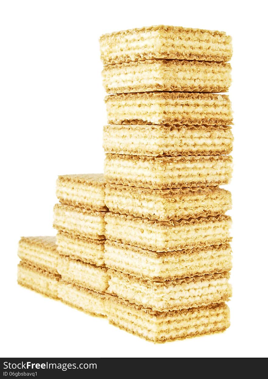 Persptive of three step increase by wafer stack on white background. Persptive of three step increase by wafer stack on white background