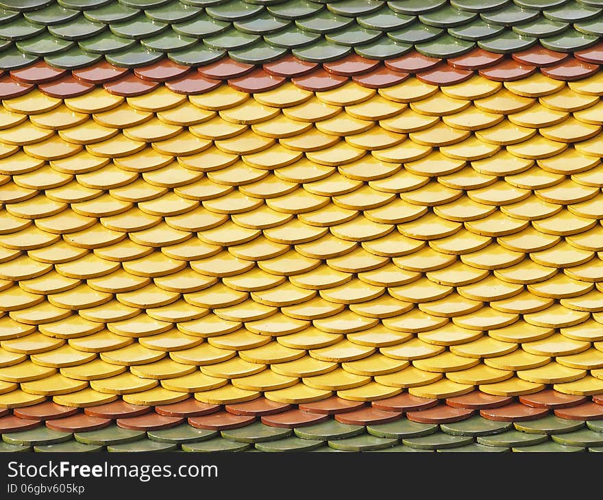 Colorful ancient roof