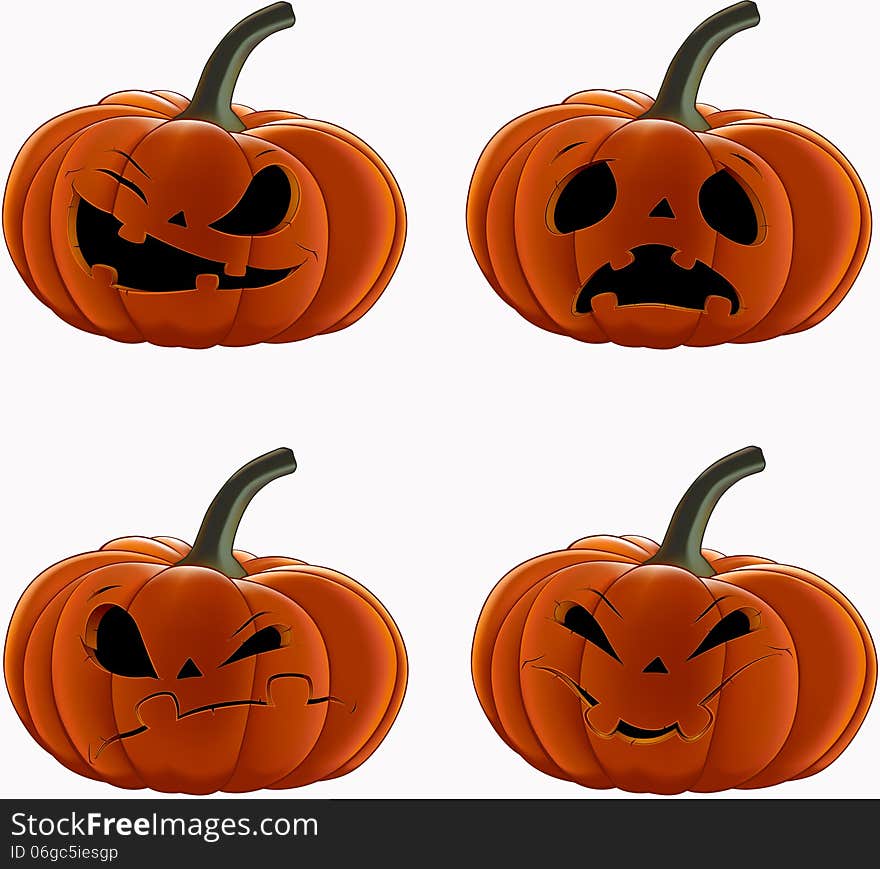 Vector Set: Pumpkins For Halloween