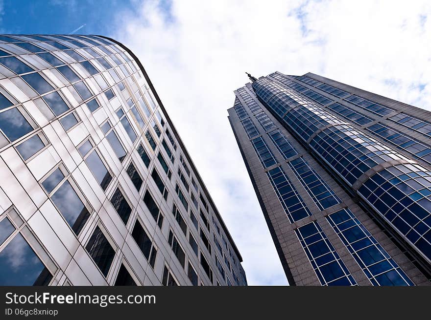 Modern Residential Or Business Skyscrapers In City Downtown