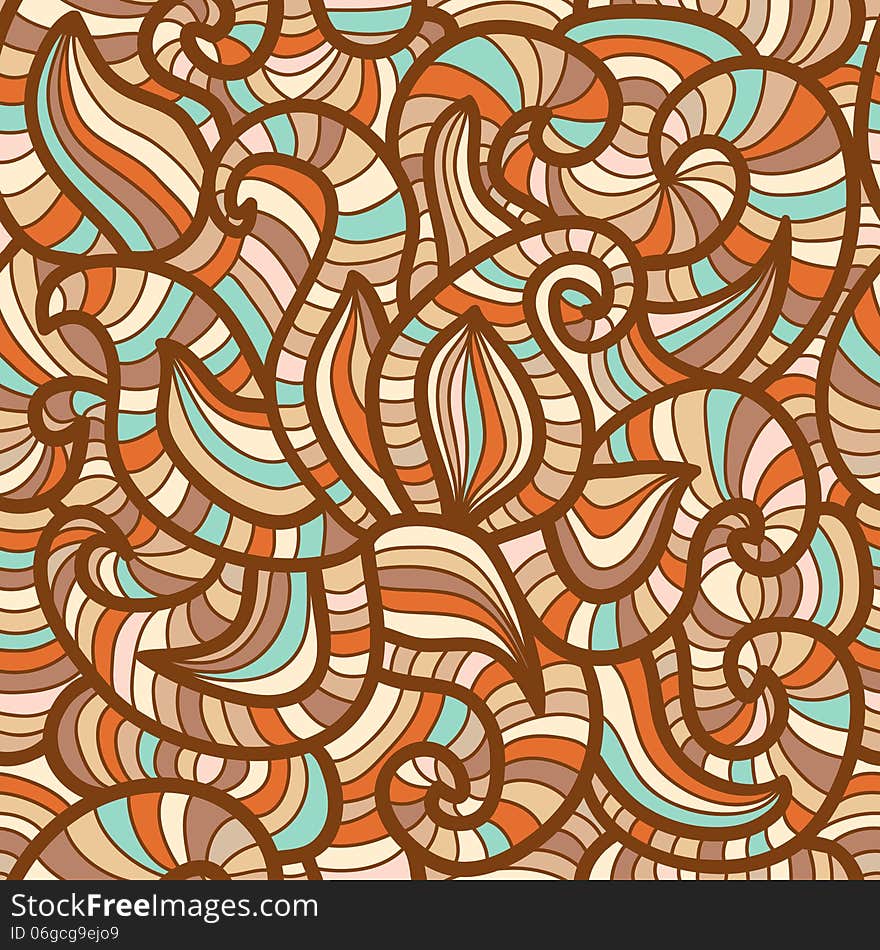 Seamless abstract hand-drawn vector pattern