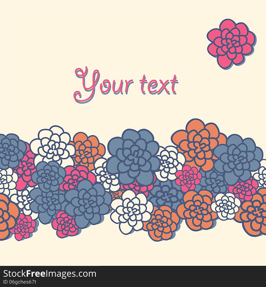 Colorful Greeting Card with Flowers