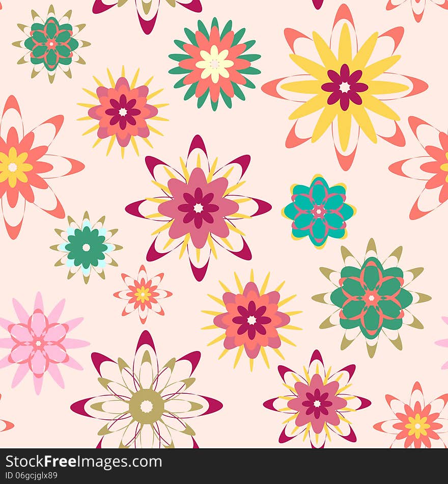 Summer floral seamless pattern