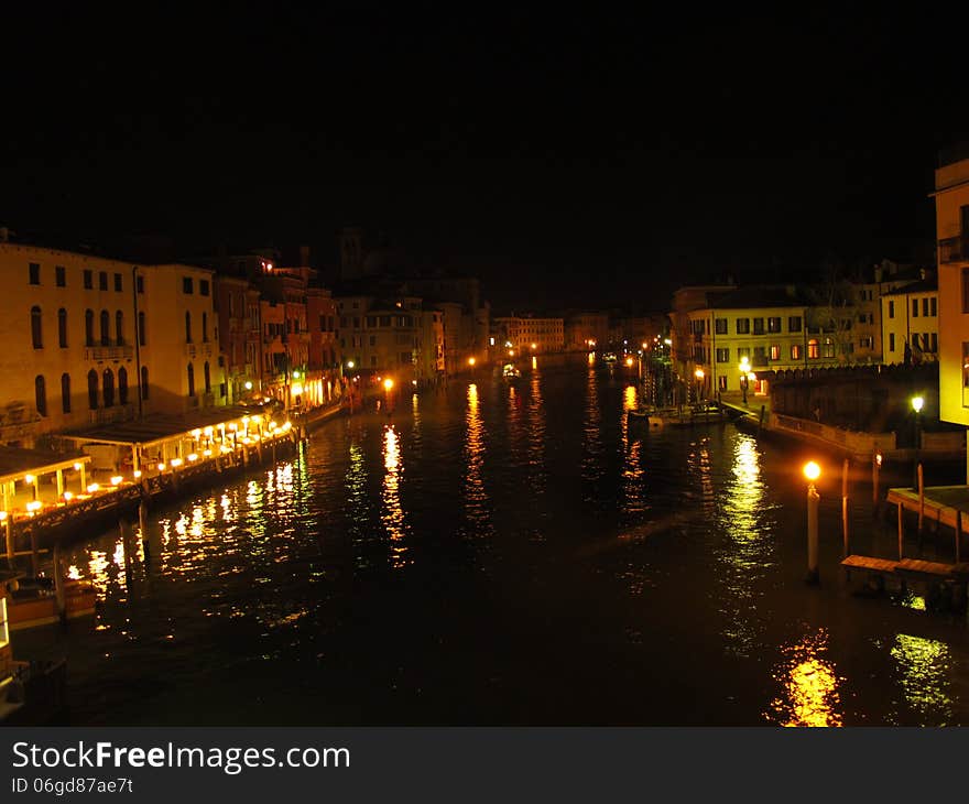 Night in the Grand Canal in Venice