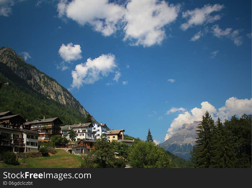 Small mountain village nearby Martigny. Small mountain village nearby Martigny