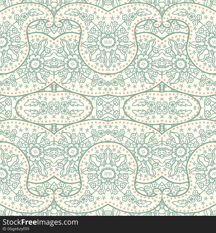 Hand-Drawn henna Mehndi Abstract pattern. Vector illustration.