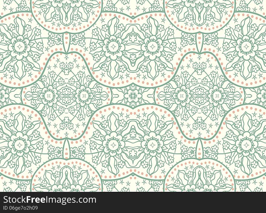 Hand-Drawn henna Mehndi Abstract pattern. Vector illustration.