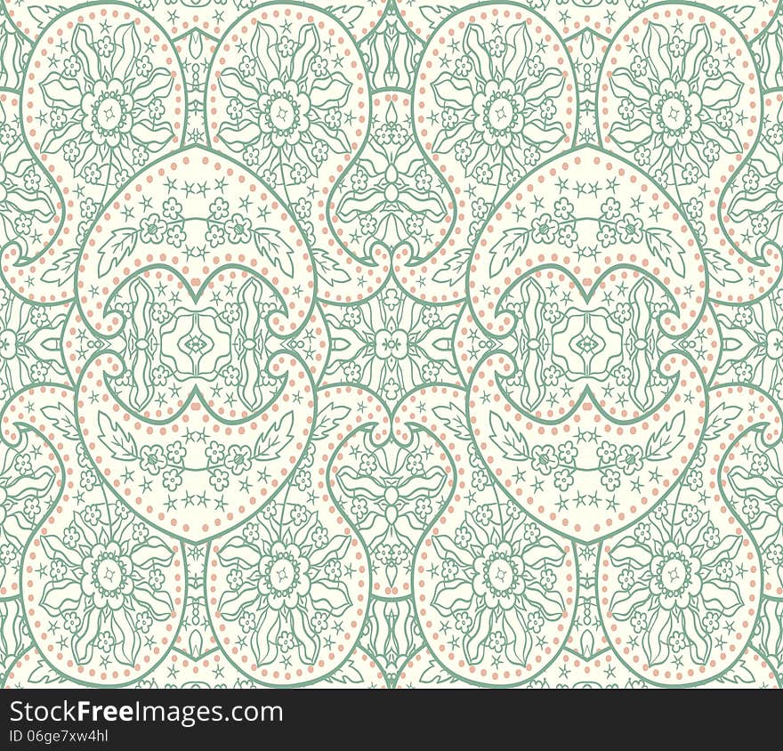 Hand-Drawn henna Mehndi Abstract pattern. Vector illustration.