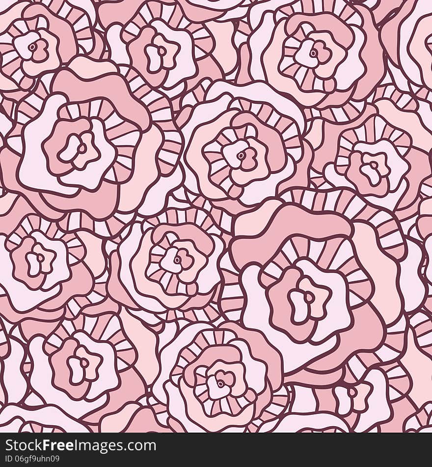 Seamless vector pattern with vintage roses