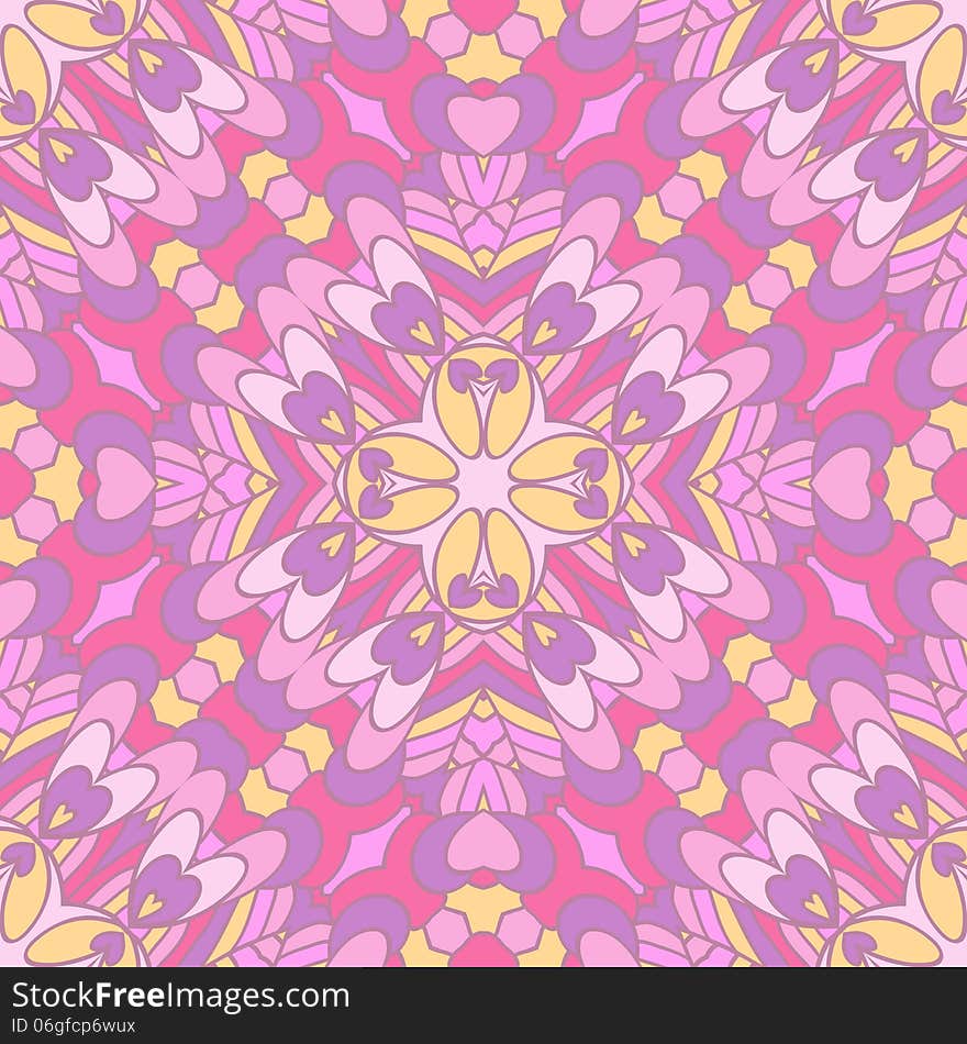 Colorful oriental pattern, seamless wallpaper