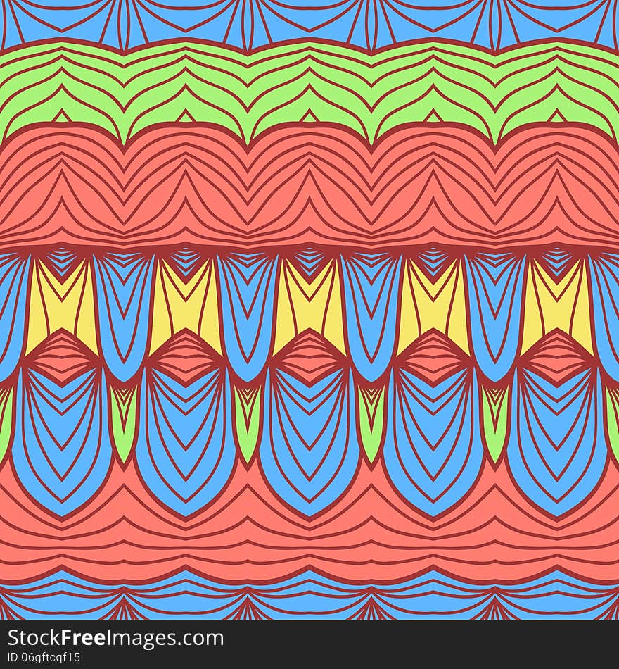 Colorful oriental pattern, seamless wallpaper