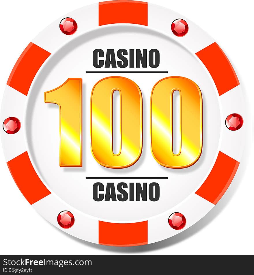 100 dollar casino chip for websites and other places