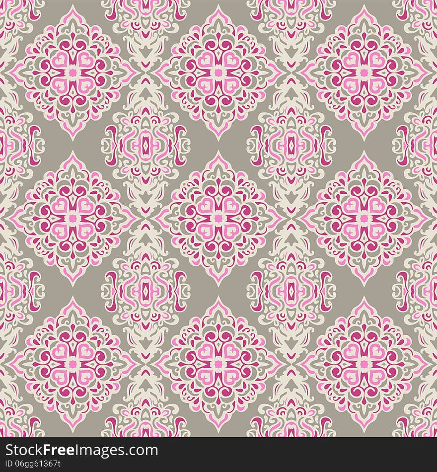 Seamless pattern paisley damask design. Seamless pattern paisley damask design