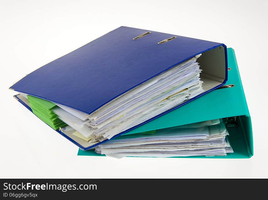 Two binders isolated on the white background