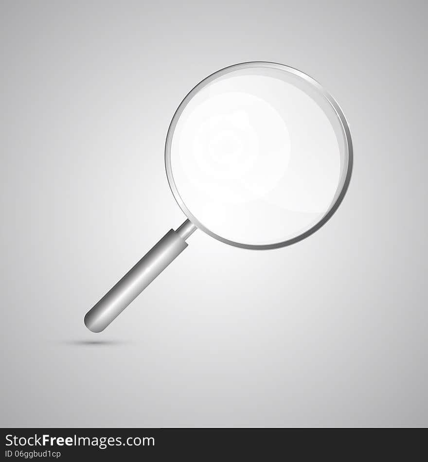 Bstract 3d Magnifying Glass Isolated on Grey Background