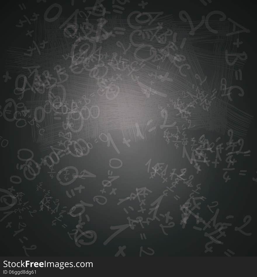 Black Background. Dirty Blackboard.